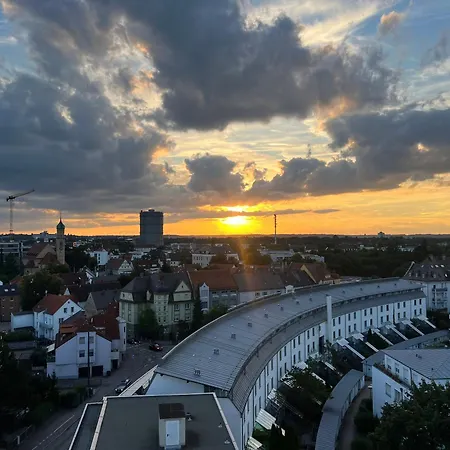 Апартаменты Casa Sunset - Unvergessliche Aussicht - 1min Zu Tram&bus Аугсбург